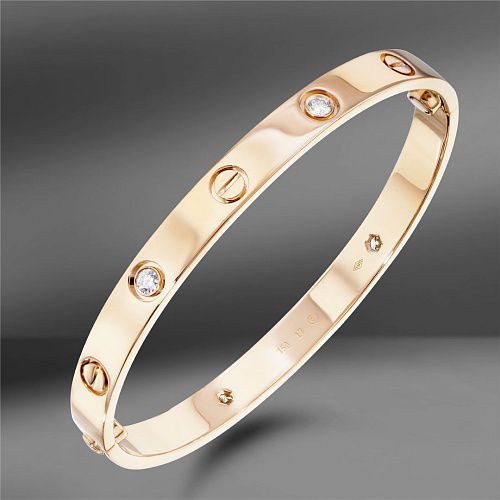 Золотой браслет в стиле Cartier Love купить в Москве