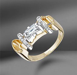 продажа Золотое кольцо с бриллиантом 0.56Ct "Изумруд" в салоне «Emporium Gold»