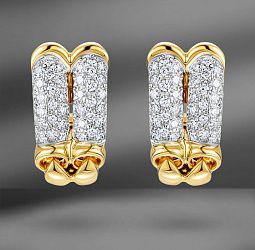 продажа Золотые серьги с бриллиантами 1.08 Ct в салоне «Emporium Gold»