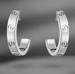продажа Серьги из белого золота Cartier Love Small в салоне «Emporium Gold»
