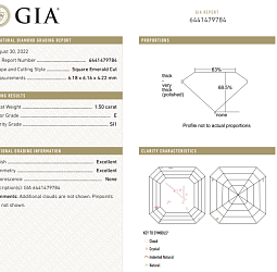 Продажа Природный бриллиант 1.50 Ct, E/SI1 "Ашер" GIA 