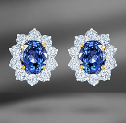 продажа Серьги из платины с сапфирами и бриллиантами в салоне «Emporium Gold»