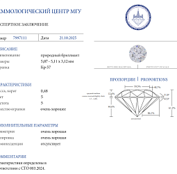 Продажа Природный бриллиант 0.48 Ct G/VS1 "Круг" 